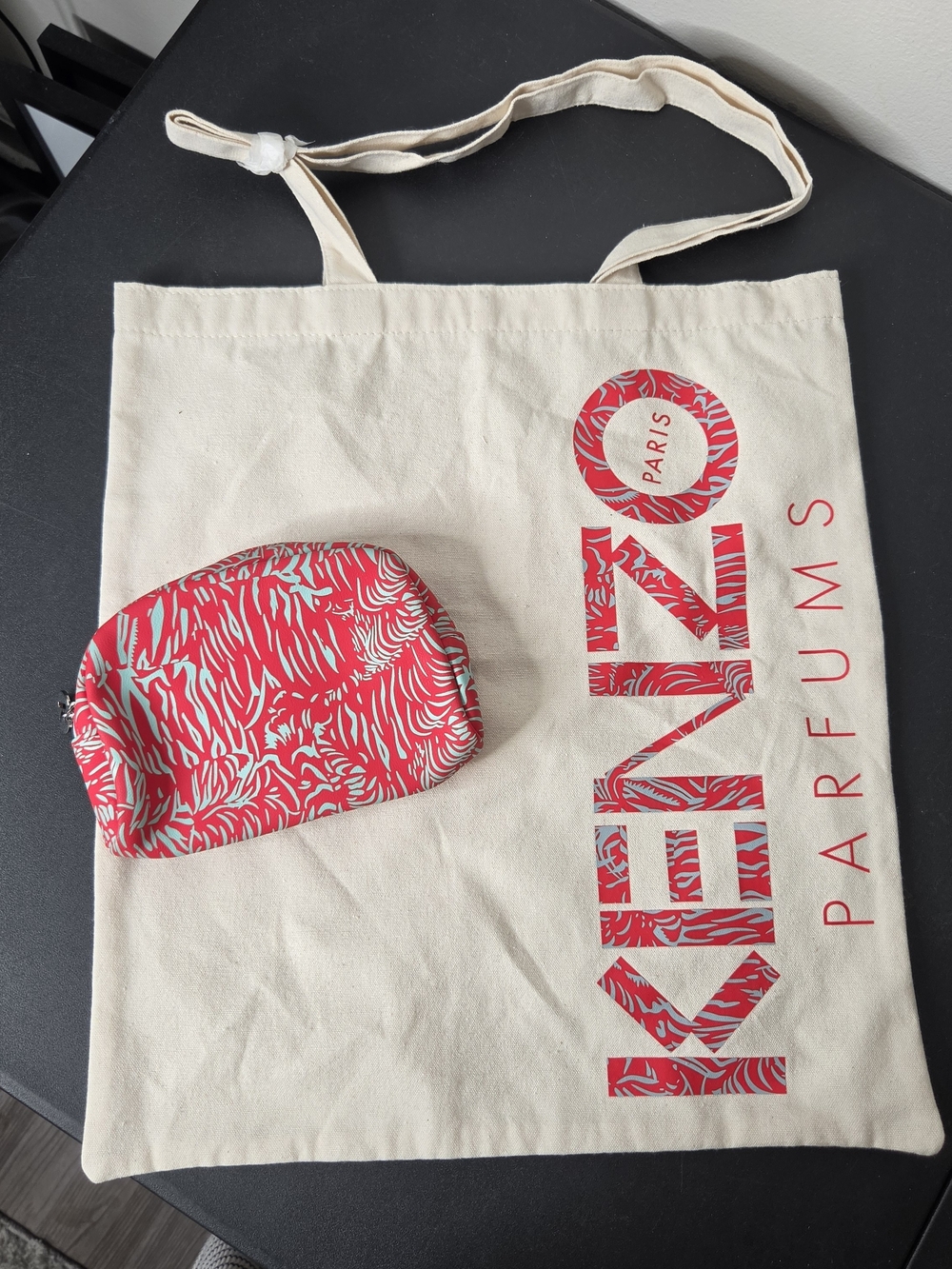 KENZO Parfums Paris Canvas Tote & Makeup Bag
